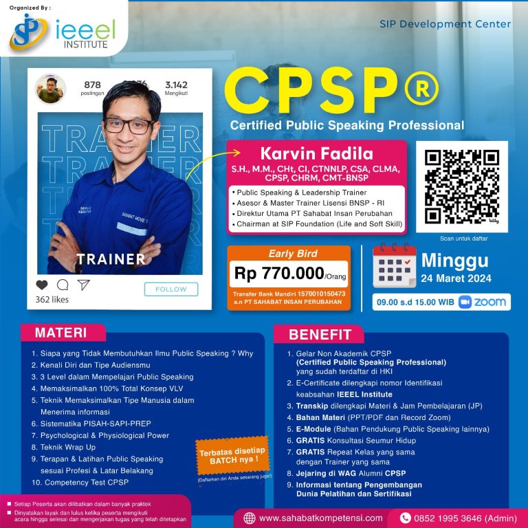 Pelatihan Certified Public Speaking Professional (CPSP®) | PT Sahabat ...